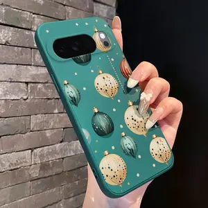 Rounded Edge Phone Case for Google Pixel 10 9 8 7 Pro A XL Festive Ornament Array Pattern Anti-Scratch Shockproof TPU Bumper Drop-proof Cover Cellphone Protective