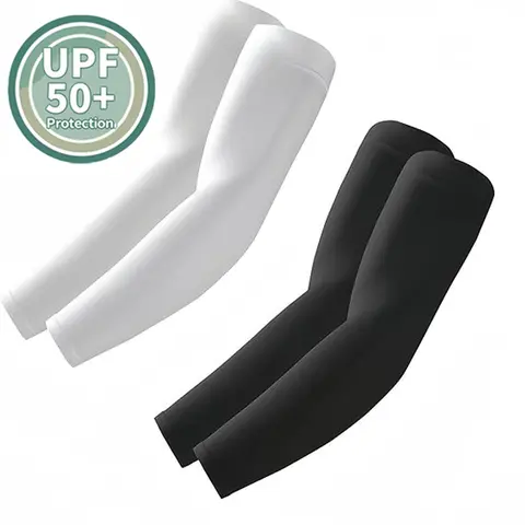 2 Pairs UV Protection Cooling Arm Sleeves for Men & Youth, UPF 50 Breathable Fabric, Durable, Elastic, Lightweight Sports Sleeves & Support, Durable Sports Sleeves & Support, Arm Sleeve Cover, Cooling Football Sleeves