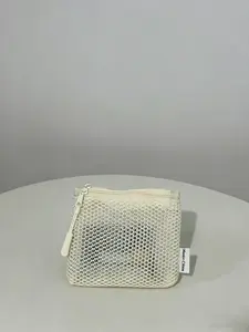 Plain Portable Mesh Bag, Makeup Bag for Women, Lightweight Large Capacity Travel Net Pouch, Storage Small Bag, Toothbrush Case