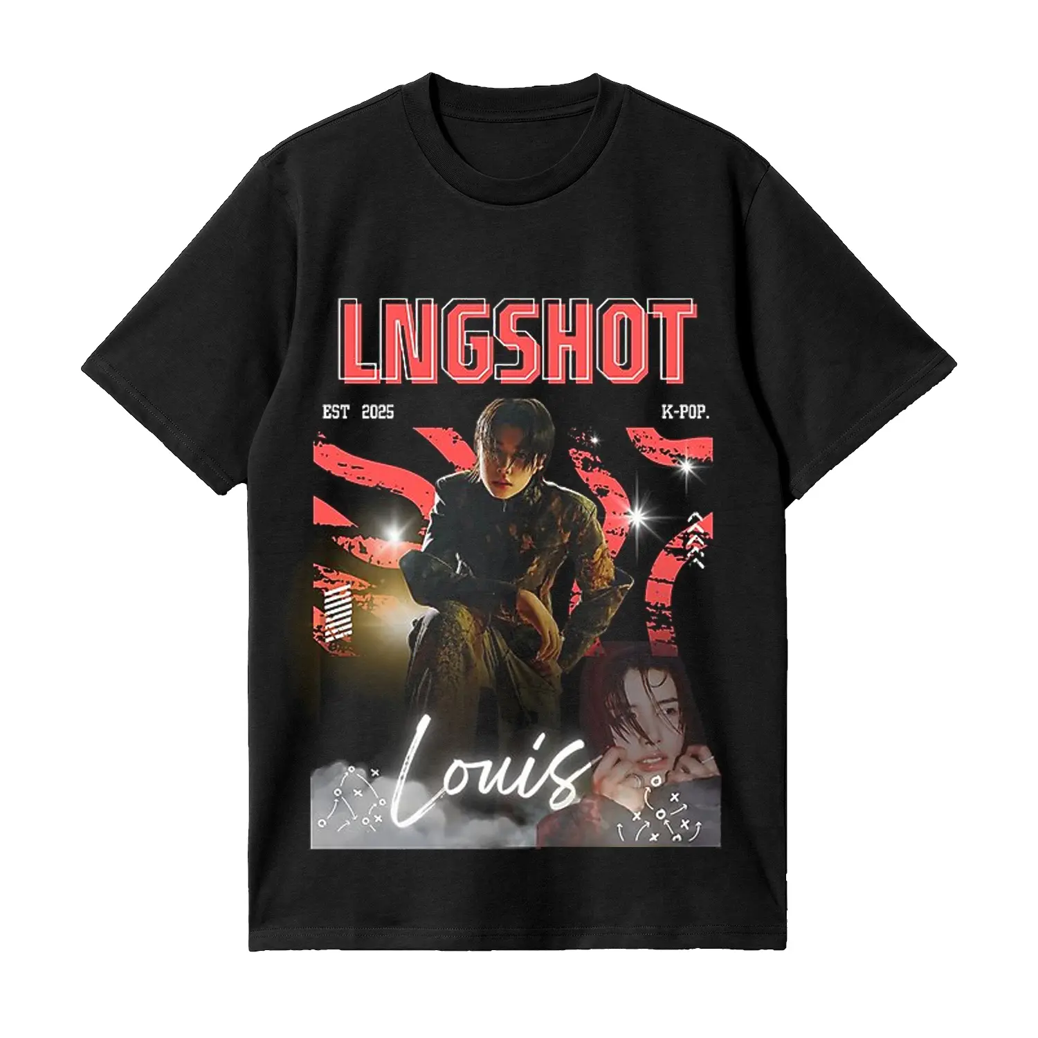 LNGSHOT Debut Album Graphic Tee Vintage Classic Kpop Merchandise Shirt Top Fan HY4306