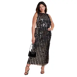 ELOQUII Women's Plus Size Paillette Maxi Dress