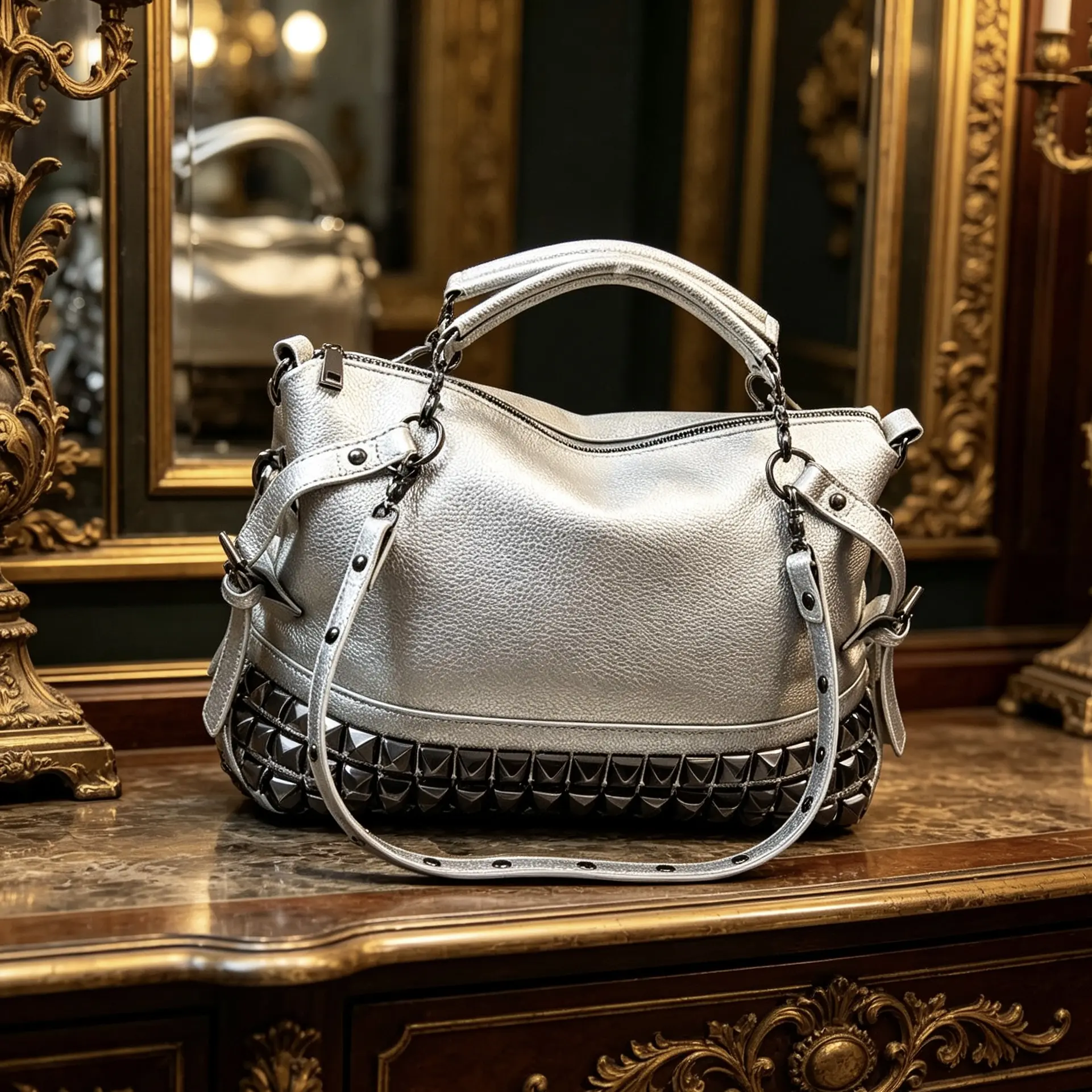 2026 New Arrival Women's Vintage Punk Studded Shoulder Bag: Large Capacity Handbag, Fashionable Casual Crossbody Bag, Versatile for Street Style, Shopping, Travel, and Everyday Use