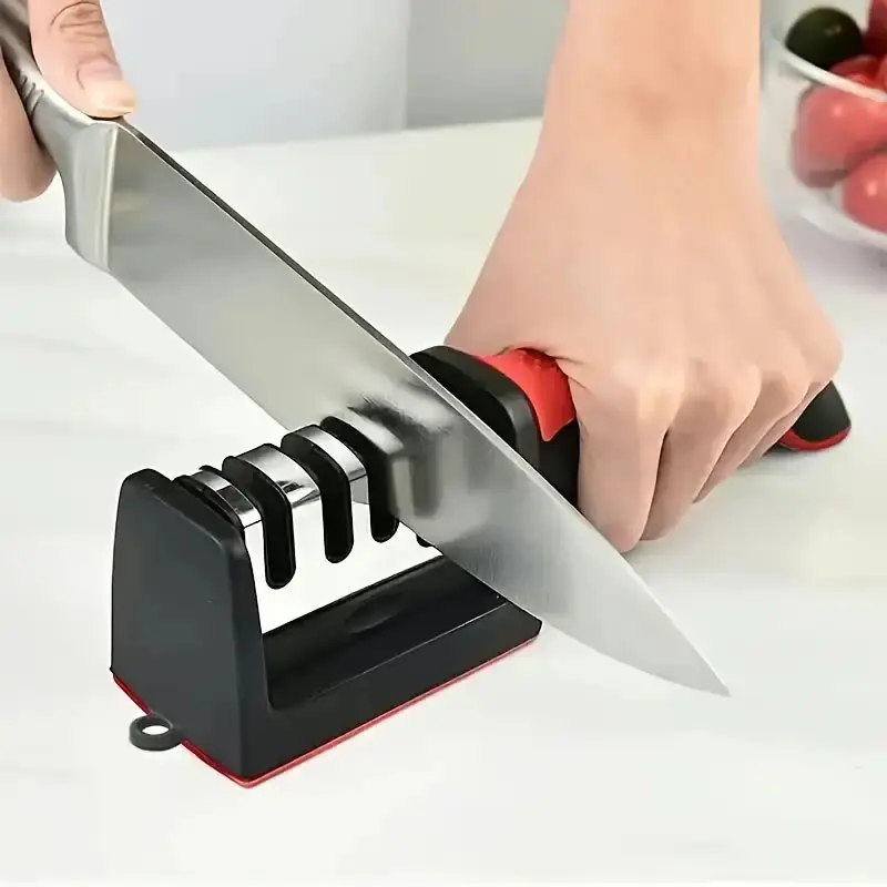 3-in-1 Knife Edge Sharpener, Tungsten Steel Sharpening Tool for Dull Knives, Durable Heat Resistant Knife Sharpener for Kitchen – For Home Professional Use Set