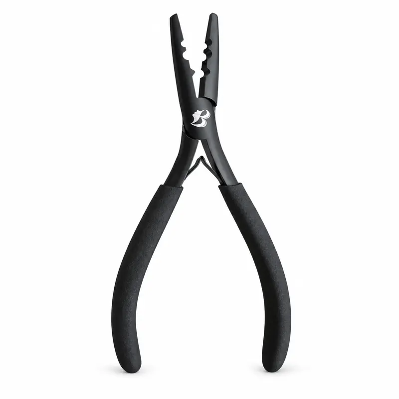 MIRACLE 2-Hole Stainless Steel Hair Extension Pliers (7-in/7 inches for Long Hair) - Durable Salon/DIY Tool for DIY Extensions, Quick Weft Attachment Accessory, Black Beauty & Personal Care Appliance