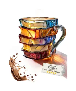 Painted Book Mug 11 Oz Novelty Coffee Mug for Book Lovers, Unique Bookish Tumbler Cute Funny Gift for Women, Readers Writers Librarians