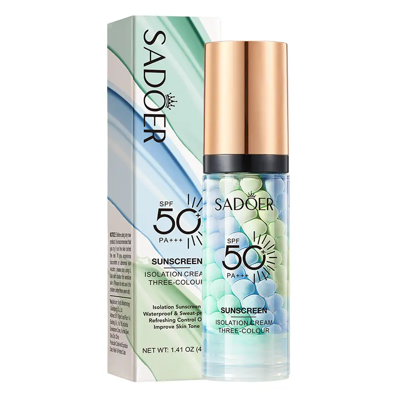 3-in-1 Color Correcting Primer SPF 50 PA+++, Facial Sunscreen Tone-Up Cream, Hydrating Oil-Control Makeup Base with Pore-Minimizing Effect for All-Day Flawless Skin