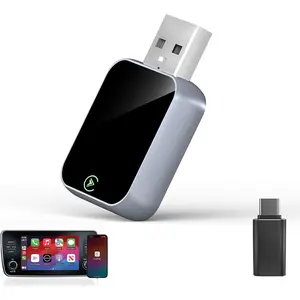 2026 Wireless CarPlay Adapter for iPhone, AutoConnect No Audio Lag, Converts Wired to Wireless CarPlay, Bluetooth 5.3 and 5GHz WiFi, Plug and Play Includes USB A/C