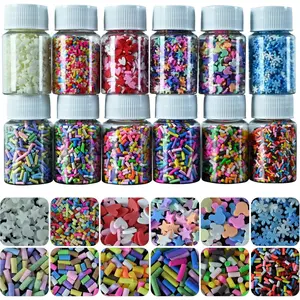 Fake Sprinkles 12 Jars 180g Polymer Clay Sprinkles Fake Candy Sprinkles Faux Sprinkle for Resin Slime Craft Plastic Sprinkle Nail Art Phone Case DIY Shaker Card Filler (12 Mixed Colors-180G)