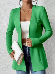 A pure color, single-button, V-neck, long-sleeved, waist-tightening, casual, Basic Womenswear, women's suit jacket is elegant, fashionable and versatile.
