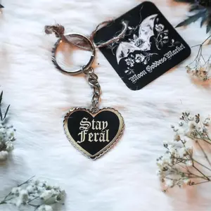 Stay Feral Patch Moon Goddess Market Original Handmade Iron on Patches gift Lettered Embroidery