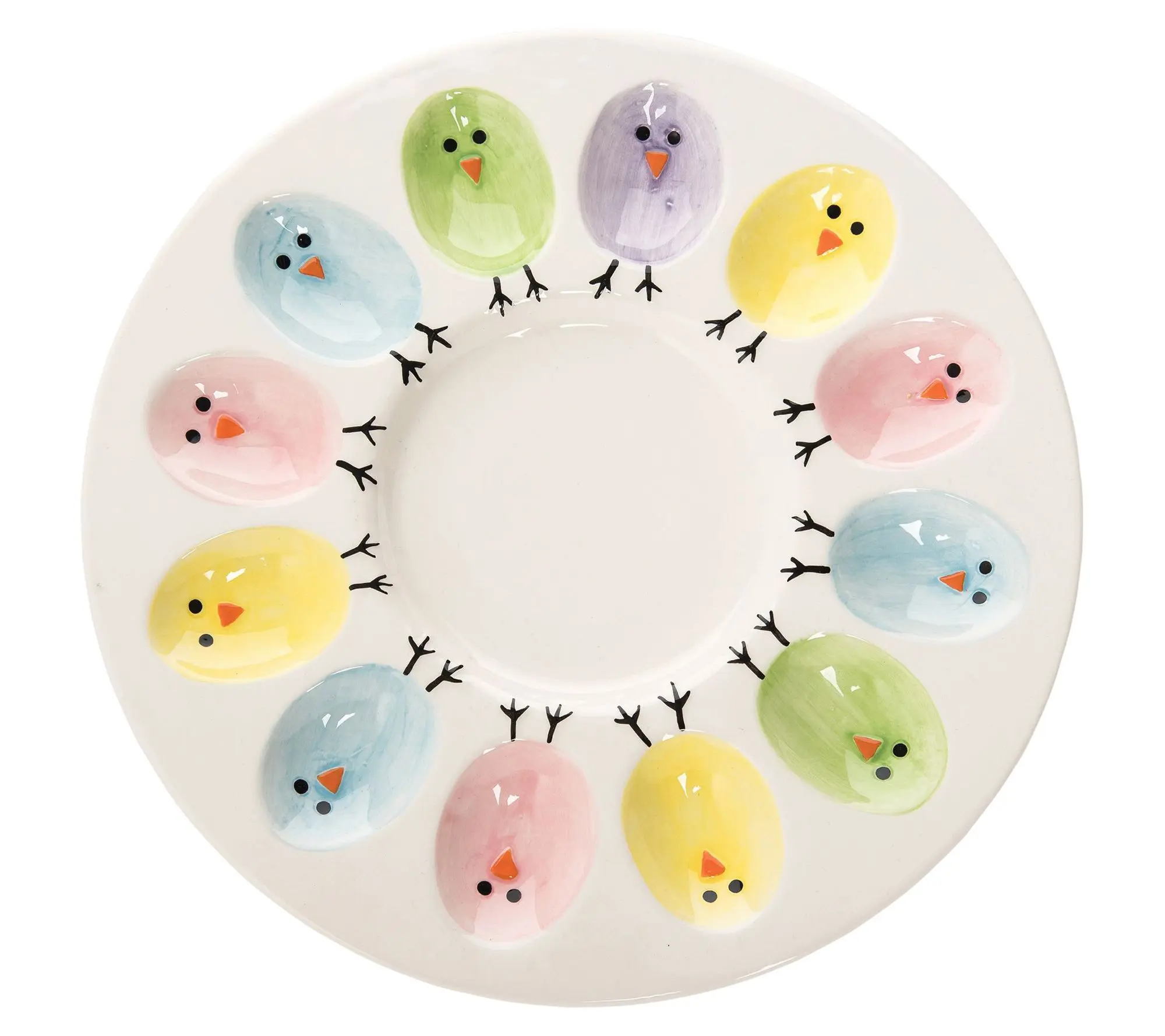 11" Easter Chick Deviled Egg Spring Plate by Valerie