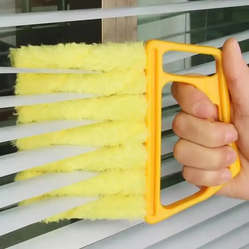 4 Pcs Blind Cleaner Duster Tool 7-Finger Dusting Cleaner Tool for Window & Air Conditioner Handheld Mini Duster Brush for Wood Blinds Dust Dirt