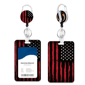Teacher ID Badge Holder Set, Star Design, Expandable Durable Keychain Clip, 360 Degree Rotating Buckle, Retractable Badge Holder, Ideal for Nurses & Students