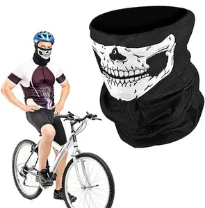 3Pcs Breathable Face Masks Skull Design Seamless Balaclava Mask Headwear Scarf for Outdoor Activities
