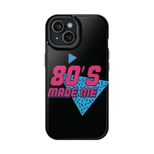 Retro Phone Case, 80's Made Me Magnetic Tough Case, Vintage 80s Gift, 80's Nostalgia Cover, Colorful Pop Culture Accessories