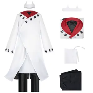 Uchiha Madara Six Paths White Coat Cosplay Costume Set with Headwear Apron for Comic Con