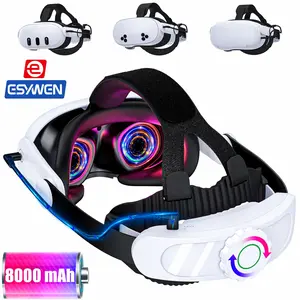 ESYWEN Battery Head Strap for Meta Quest 3S/3/2,VR Headset Strap with 8000mAh Rechargeable Battery Pack Enhanced Support and Comfort Accesssories for Oculus Head Strap
