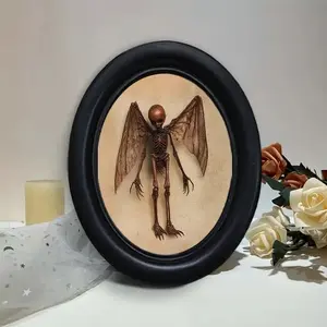 Elegant Wooden Oval Frame Decorative Wall Art, Perfect for Living Room & Bedroom, Unique Home Accent Piece, Ideal Gift Idea