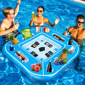 Pool Floats - Inflatable Poker Table with Waterproof Cards - for Swimming Pool Lounge, Beach Party & Lake Float - Fun Summer Game Gift for Adults & Friends