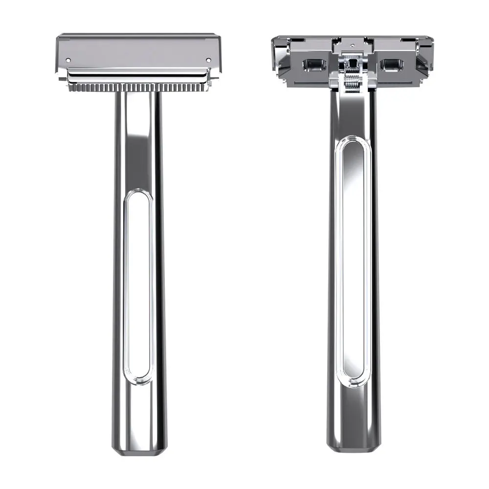 lumi Double-Edged Razor for a Smooth Glide, Precise Shaving Tool with Suspended Blade Thickness for All Male Grooming, Gift Box, Classic, Adults, Chrome, Handle, Safety Razors, All Metal Shaver, Daily Shaving Tool, All Skin, Long-Lasting
