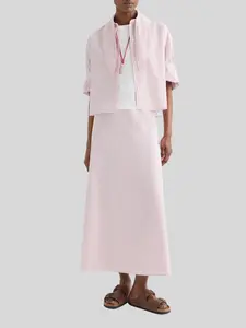 A Line Skirt in White and Red