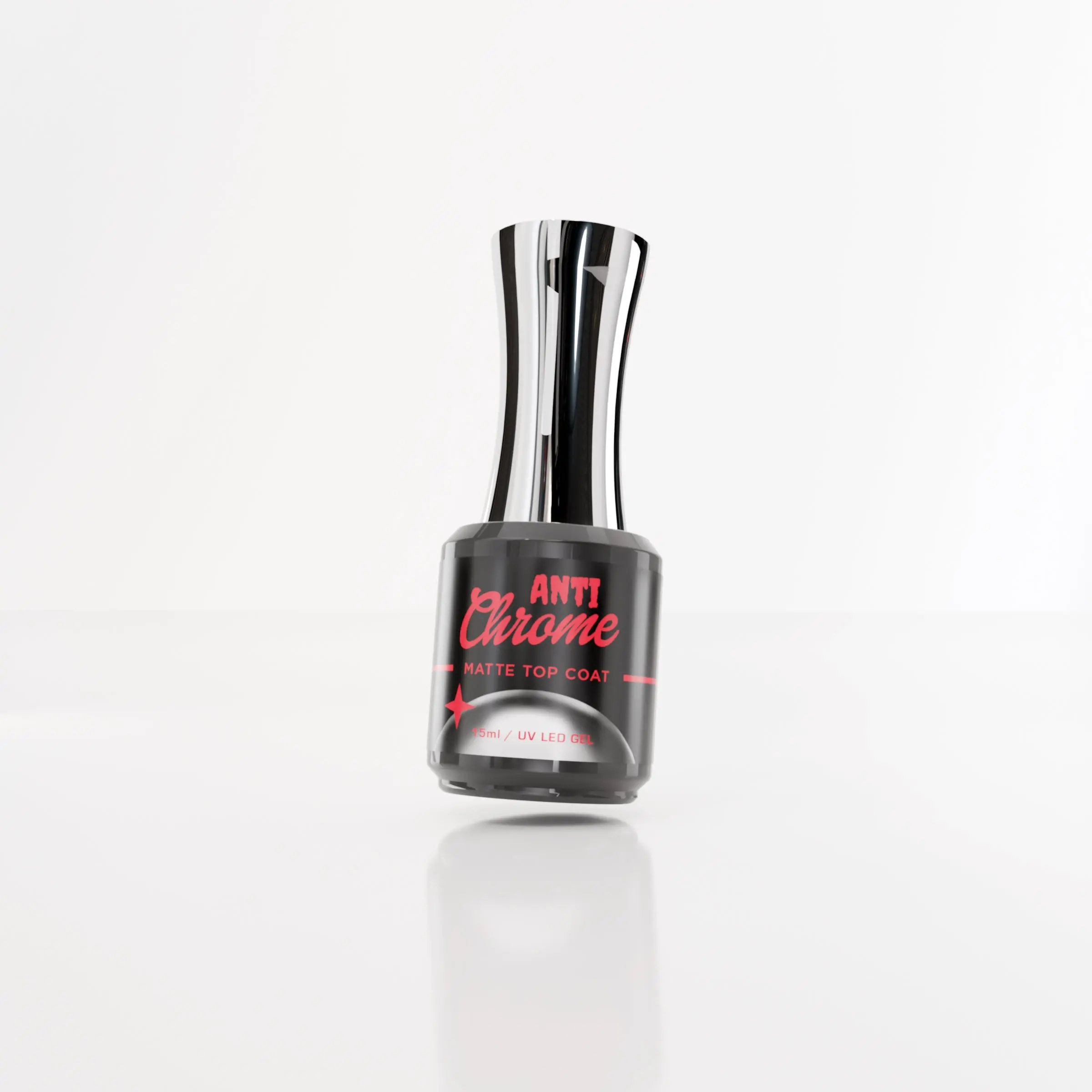 Anti-Chrome Matte Top Coat - 15ml UV/LED Soak-Off Gel Polish for Chrome Powder Application - China Brand