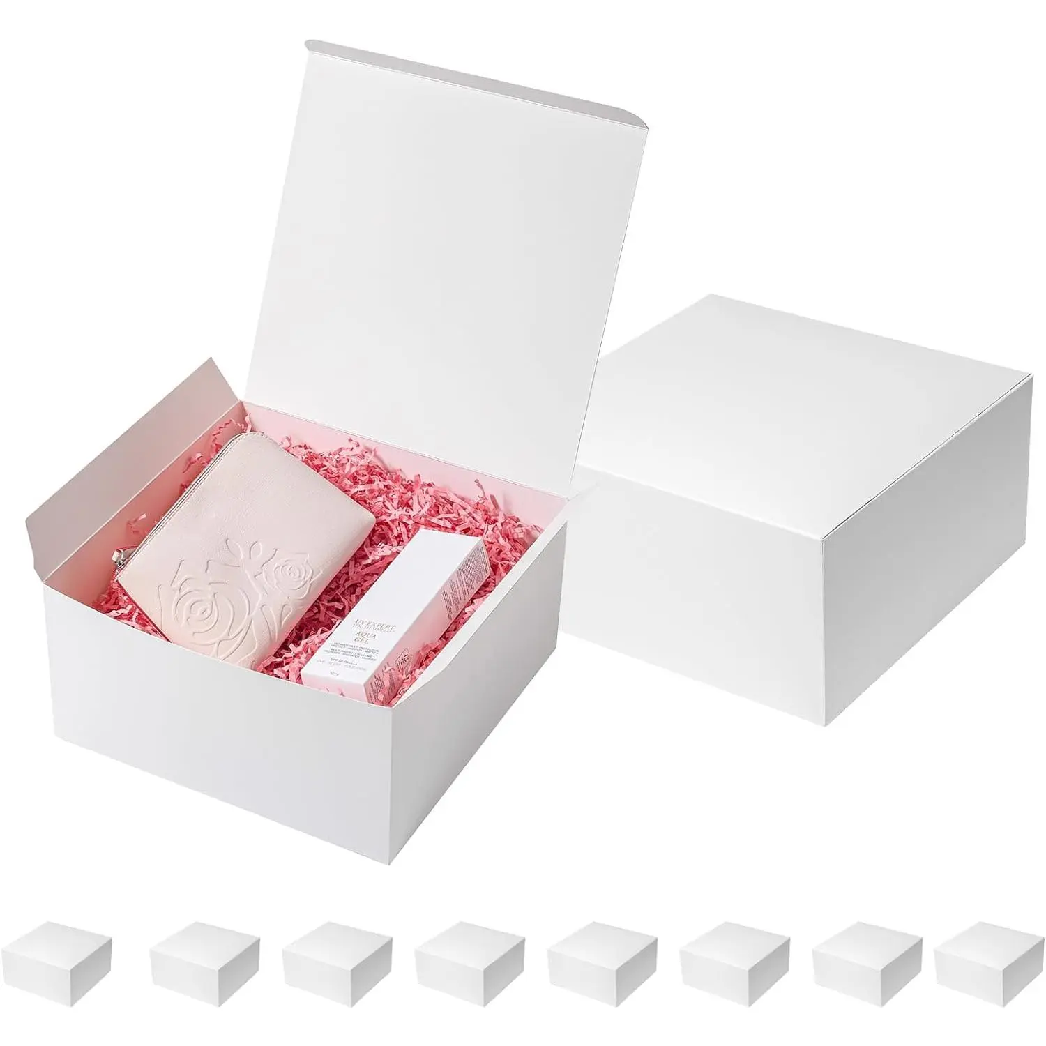 Boxes with Lids 10x10x5 Inches 10 Pack Bridesmaid Proposal White Cardboard  Box for Presents, Christmas, Wedding, Graduation, Holiday, Birthday Craft Present Packaging