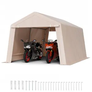 Outdoor Storage Portable Shed 10x15 Ft Waterproof Canopy Garage Tent With 2 Doors, All Weather Garden Backyard Shelter For Tools, Equipment, And Gear, Durable Steel Frame, UV Resistant, Weatherproof, Easy Assembly, Rust Resistant