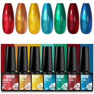 Metallic Color Gel Nail Polish Set, 7 Counts/set Mirror Effect Glossy Gorgeous Manicure Gel Varnish, Long Lasting Nail Gel, Nail Art Kits for Women & Girls