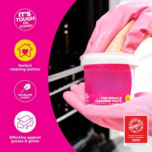 Bathroom Cleaning Set - Cleaning Paste, Bathroom Foam Spray, Toilet Foam Powder, SQeeZY Sponge and 3 Microfiber Cloths - Powerful Stain, Grease, and Soap Scum Remover