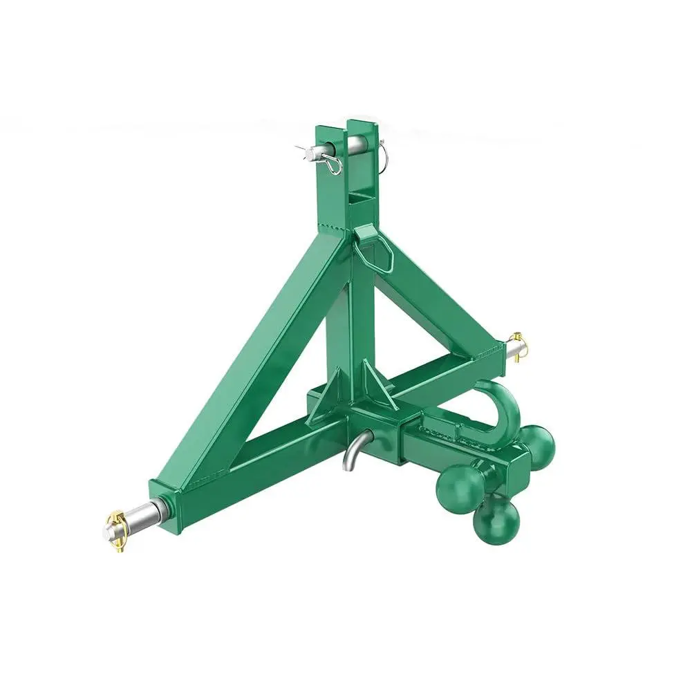 Gaomon Heavy Duty 3-Point Tractor Trailer Hitch - Category 1 Quick Hitch, 2" Receiver, Ball Mount, Stable Link, Compatible with Kubota BX, Kioti Tractors (Green)