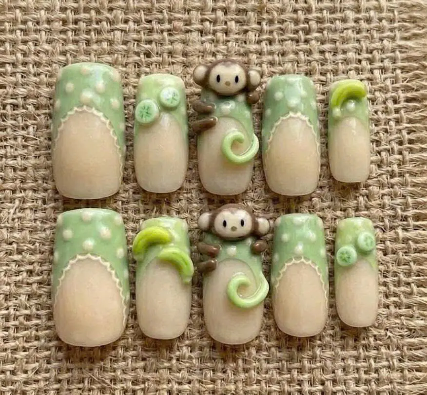 Beige Oval Handmade Soft Gel Reusable Press-On Nails - Beauty & Personal Care Nail Accessory for Decoration