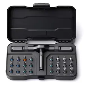 24 in 1 Magnetic Screwdriver Set with Screwdriver Bits and Detachable Ratchet Handle, Compact Portable Repair Tool for Furniture, Laptops, Electronics and Bikes