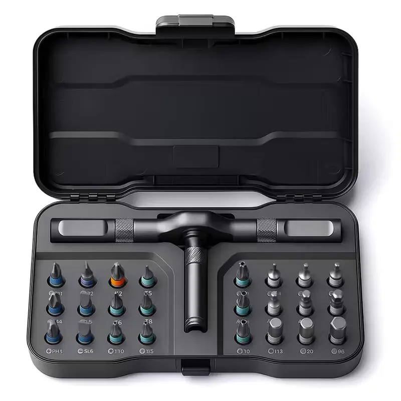 24 in 1 Magnetic Multipurpose Screwdriver Set, Multifunctional Screwdriver with Screwdriver Bits and Detachable Ratchet Handle, Compact Portable Repair Tool for Furniture, Laptops, Electronics and Bikes, Magnetic Screwdriver Tools