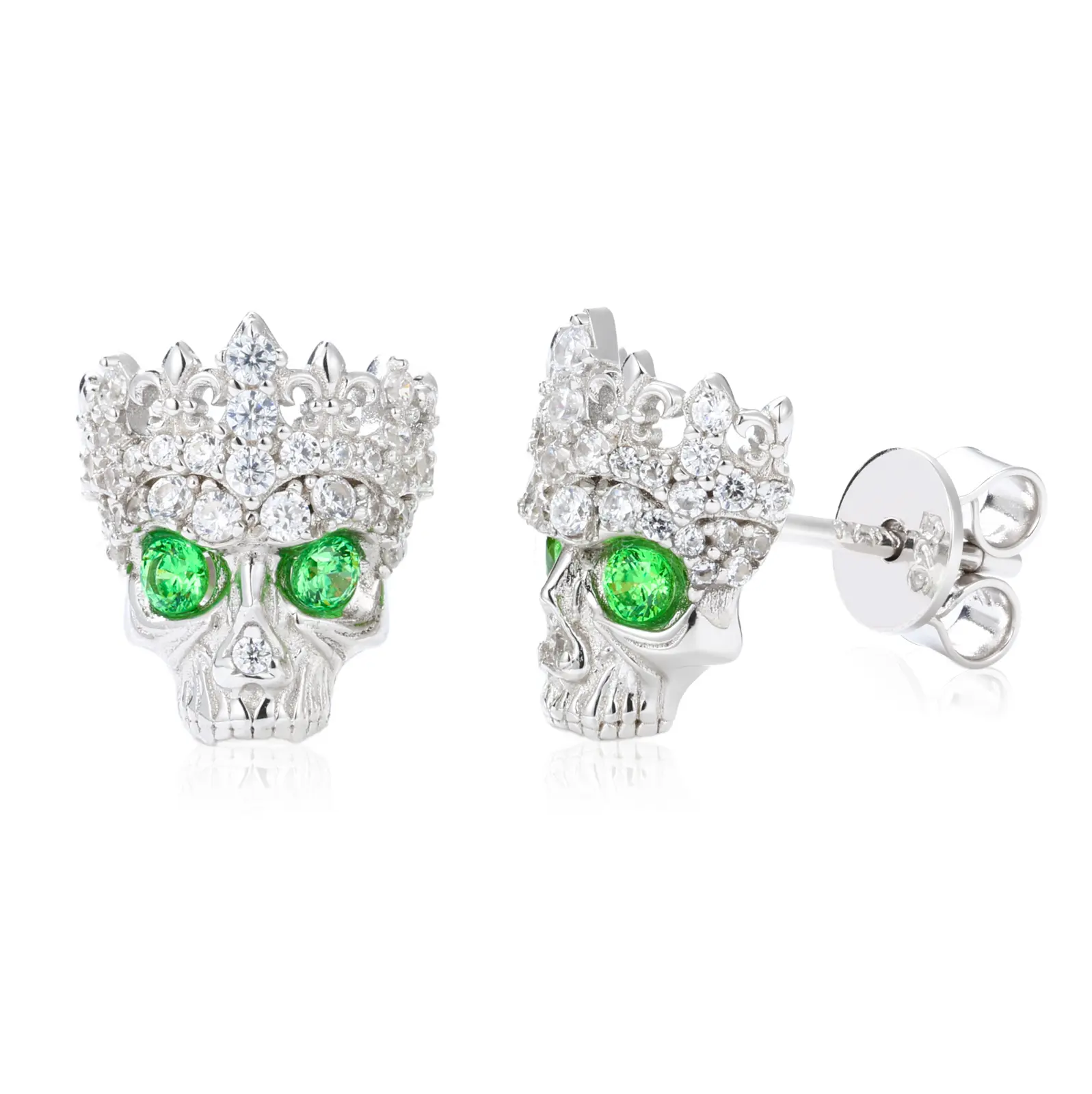 Phantom Crown Skull Earring UCCIYO Lab-Created Moissanite Earrings For Women S925 Sterling Silver Stud Earring Men Hip Hop Jewelry Couple Gift【#E609】