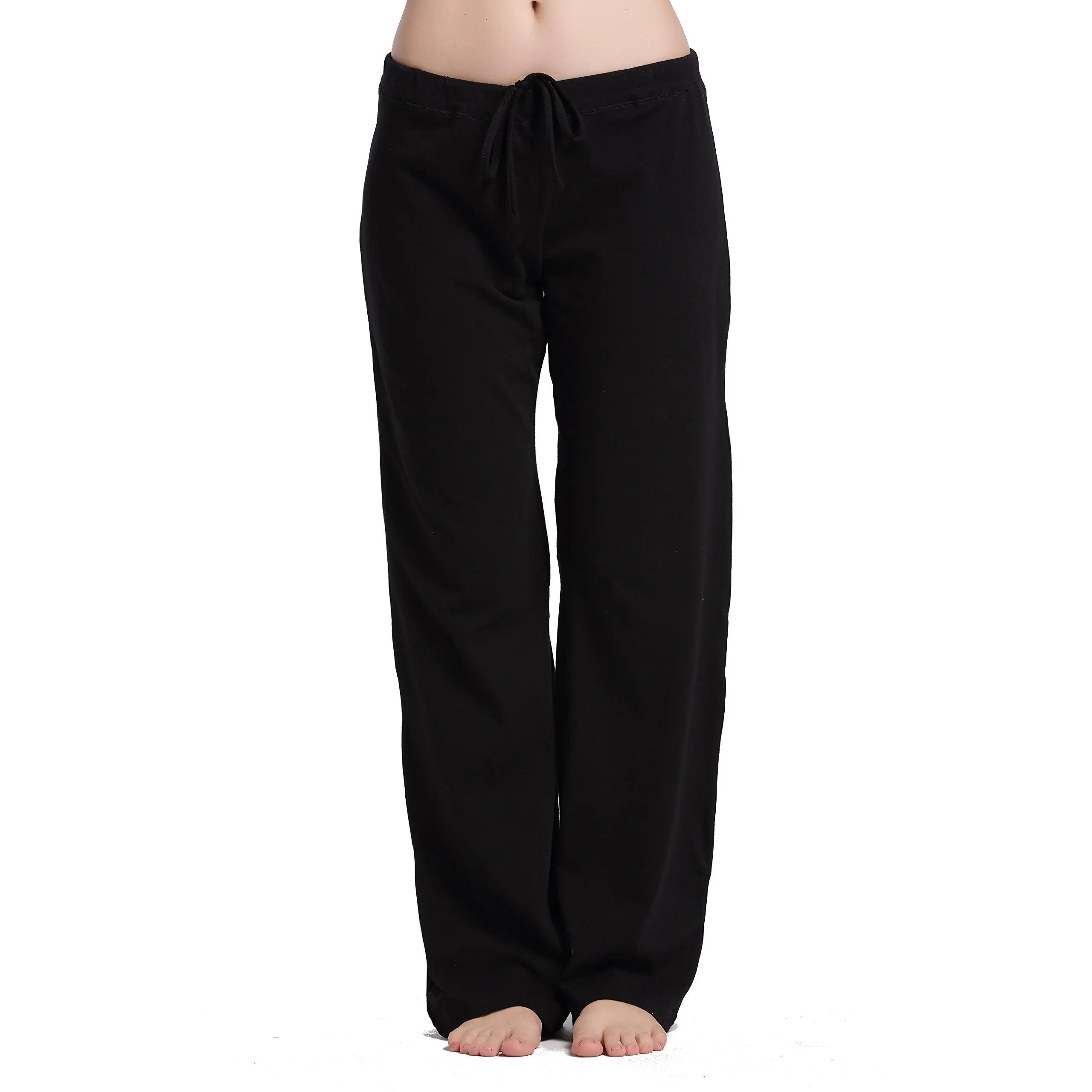CYZ Women's Light Stretch Cotton-Viscose Knit Pajama Bottoms, Adjustable Nightwear for Loungewear