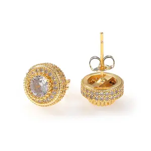 Elegant Copper Round Studs - Daily Blingy Hiphop Drip for Men