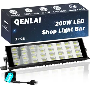 200W LED 6000K Shop Lights, 24000LM Light Bar Pro with 10FT Cord, Daylight Work Light Waterproof White Light for Workshop Garage Warehouse Basement Workbench Carport Indoor/Outoor