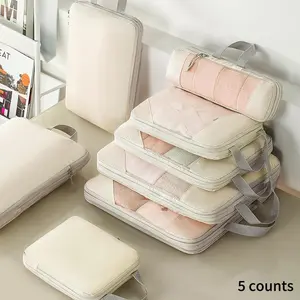 Compression Packing Bag, 5/8 Counts Lightweight Vacation Travel Bag with Handle & Zipper, Durable Luggage Organizer for Travel