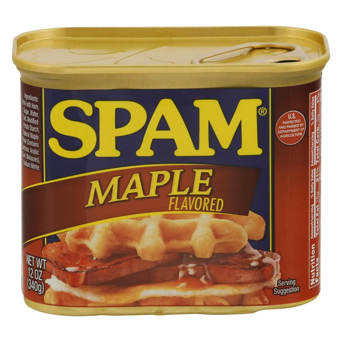 Hormel SPAM Maple Flavored Canned Luncheon Meat 12 oz Can Sweet Savory Flavor for Waffles Omelets Burgers & More