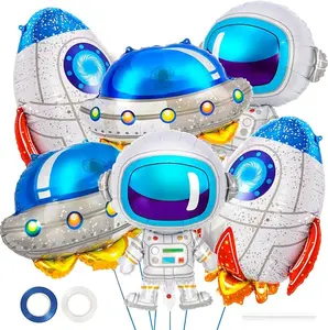 6 Pcs Space Balloons,Astronaut UFO Rocket Foil Balloons for Kids,Space Party Decorations,Outer Space Balloon for Baby Shower Universe Space Themed Birthday Party Decor