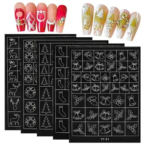 TENOC Christmas Nail Art Stamping Plates, Nailart 5Pcs Holiday Themed Nail Stamping Templates with Xmas Trees, Reindeer, Wreaths, Stockings Designs for Nail Art DIY & Salon Use