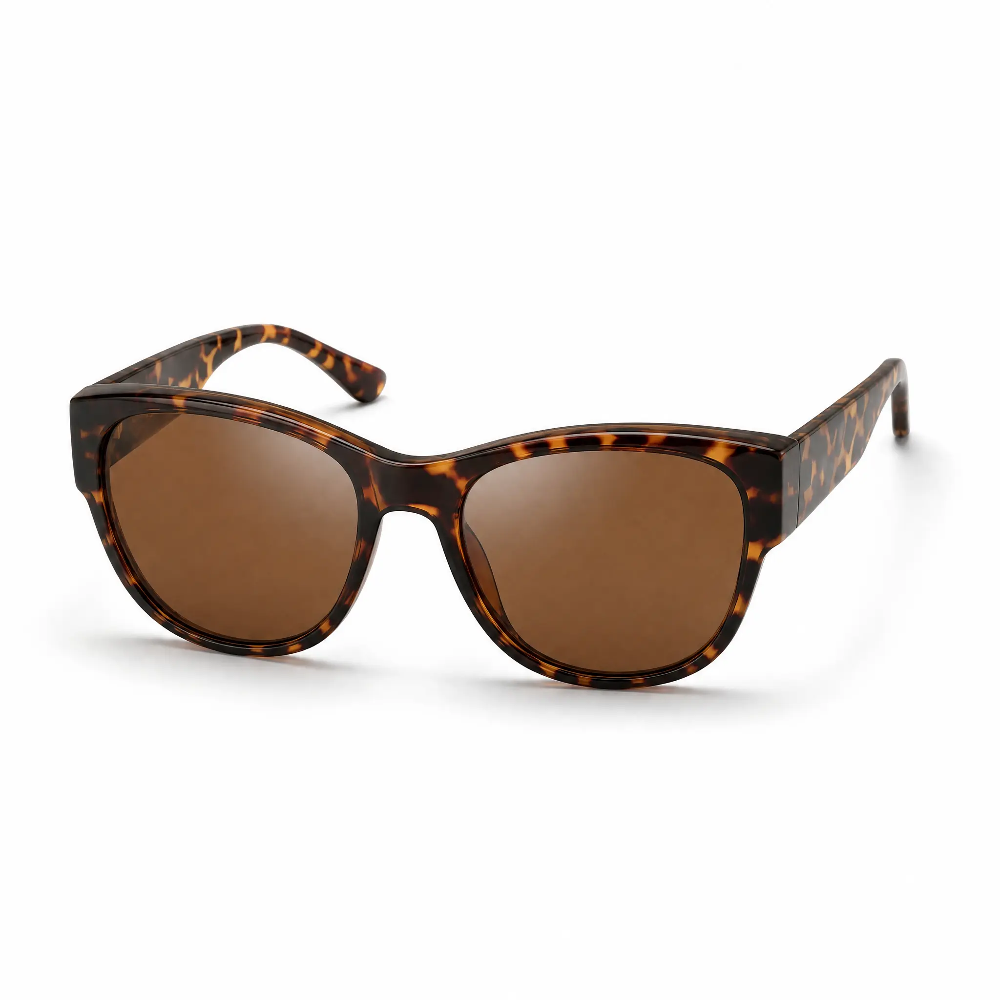 Fit Over Prescription Glasses Sunglasses, Polarized UV400 Tortoise Shell Light Progressive nose pad silicone soft