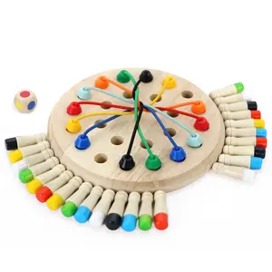 Wooden 2-in-1 Memory Chess Rope Unwinding Challenge is a parent-child interactive challenge toy. Elderly toys, family aggregation, travel interactive board game, ideal birthday or holiday gifts for boys and girls