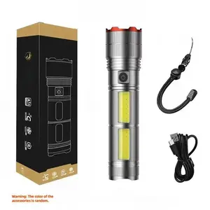 Rechargeable LED white laser flashlight, High Lumen Flashlights, 3 lighting modes / side light, life-level water resistance, 7200mAh super large capacity, can be used as an emergency power source, suitable for camping / emergency / outdoor use