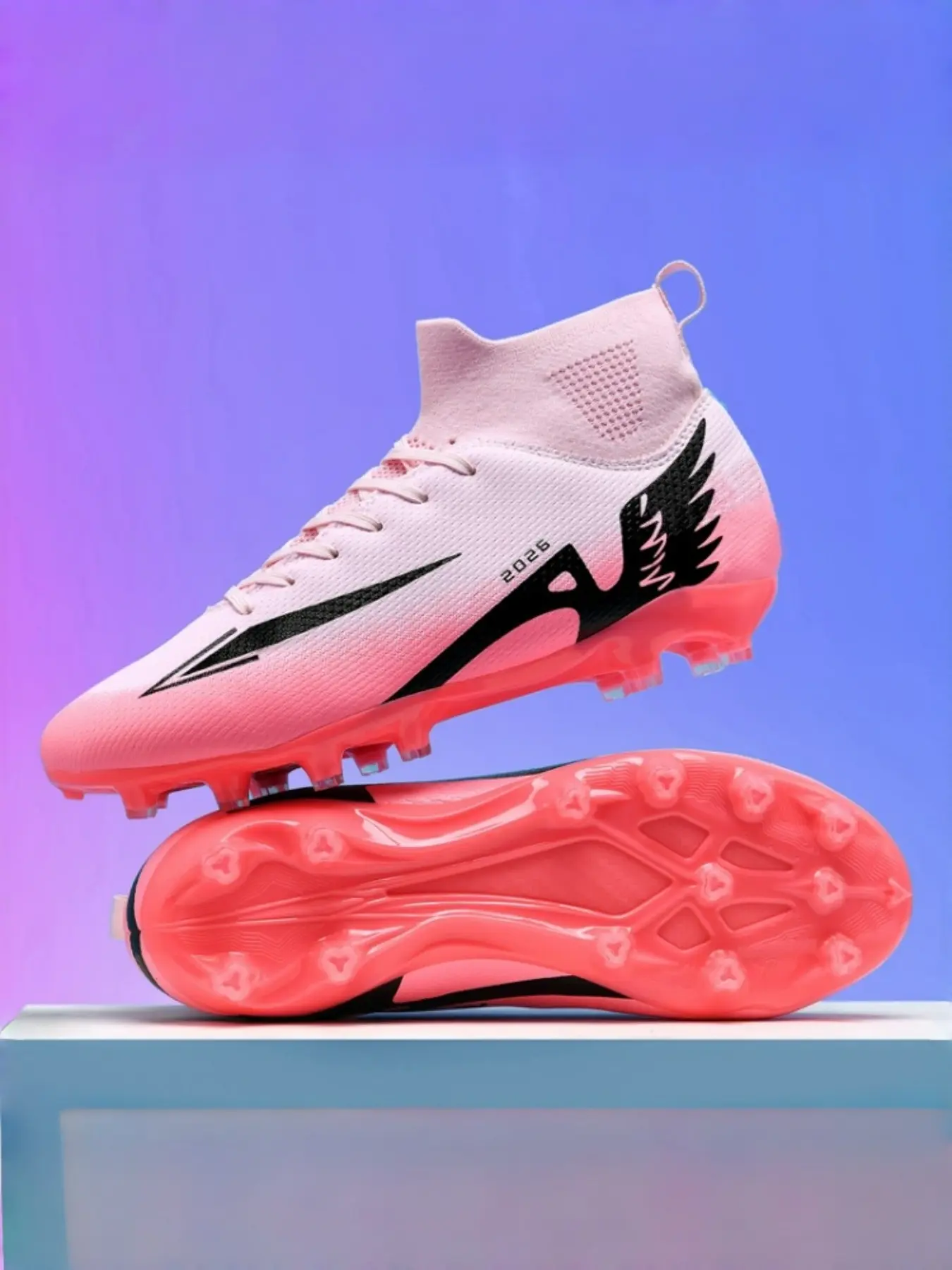 Unisex High-Top Football Cleats, Soccer Cleats, Football Field Boots, Lightweight Professional Sports Shoes, Lawn Training & Outdoor Play, Suitable for Teens, All Seasons