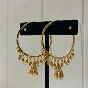 Punjabi Gold Toned Bali Jhumkas | Traditional Indian Earrings | Bridal Wedding Jewelry | Gold Toned Cultural Accessories