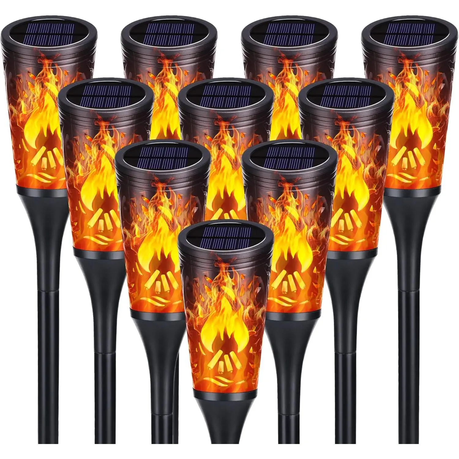 Halloween Decorations，Solar Flame Torch Solar Outdoor Lights - IP65 Water Resistant, Auto On/Off at Dusk/Dawn, Outdoor Garden Decor with Built-in Batteries and Cells,dorm essentials,home decor,home essentials,camping essentials