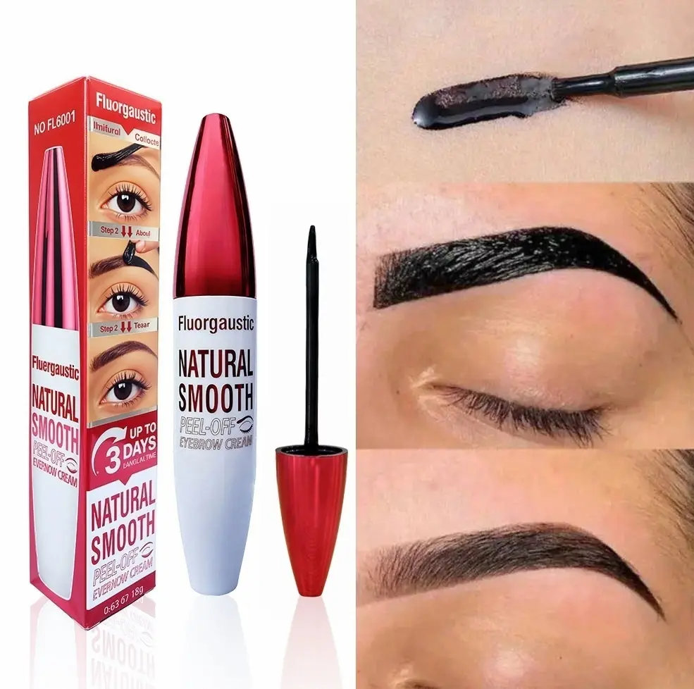 Easy Peel-Off Eyebrow Gel - Waterproof & Sweatproof, Long-Lasting Black or Brown Tattoo Tint, Film Forming, Medium Coverage for All Skin Types Waterproof Natural Shedding Eyebrow Gel Makeup Cosmetic eyebrow pencil eyebrow gel eyebrow tint  1# Darkbrown,su
