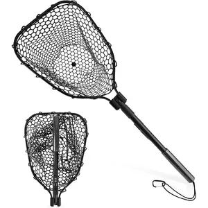 Net with Handle, Fish Landing Net for Kids Men Women, Safe Fish Catching or Releasing